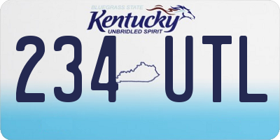 KY license plate 234UTL