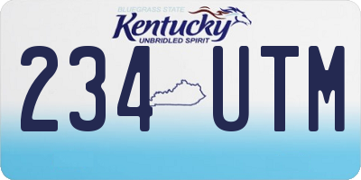 KY license plate 234UTM