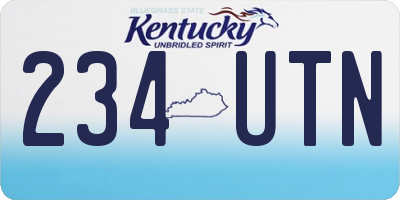 KY license plate 234UTN