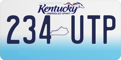 KY license plate 234UTP