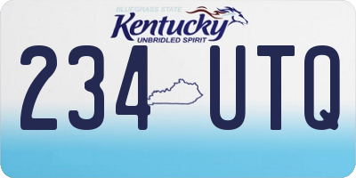 KY license plate 234UTQ