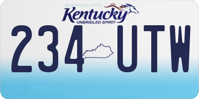 KY license plate 234UTW