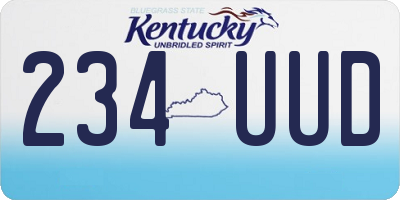 KY license plate 234UUD