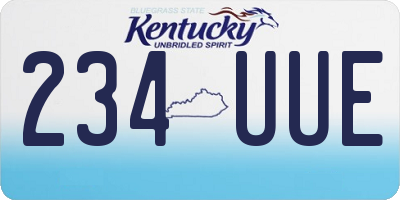 KY license plate 234UUE