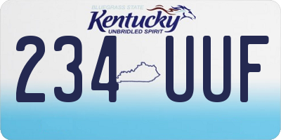 KY license plate 234UUF