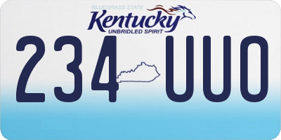 KY license plate 234UUO