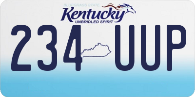 KY license plate 234UUP
