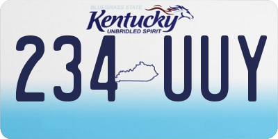 KY license plate 234UUY