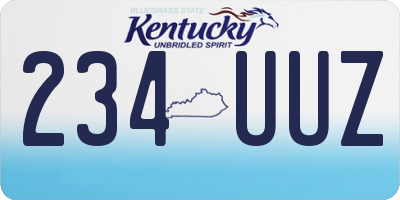 KY license plate 234UUZ