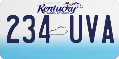 KY license plate 234UVA