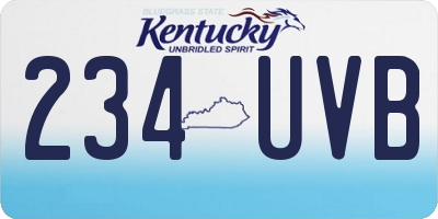 KY license plate 234UVB