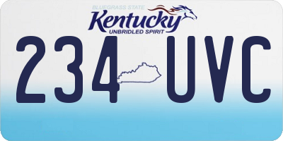 KY license plate 234UVC