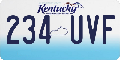 KY license plate 234UVF