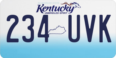 KY license plate 234UVK