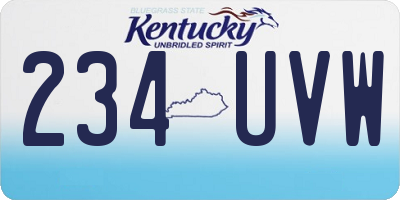 KY license plate 234UVW