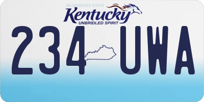 KY license plate 234UWA