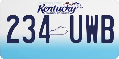 KY license plate 234UWB