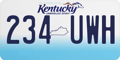 KY license plate 234UWH