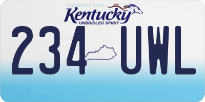 KY license plate 234UWL