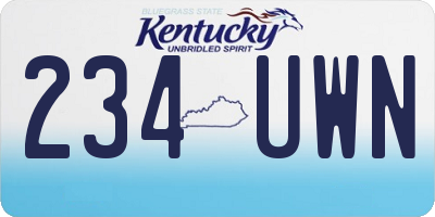 KY license plate 234UWN