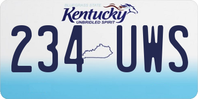 KY license plate 234UWS