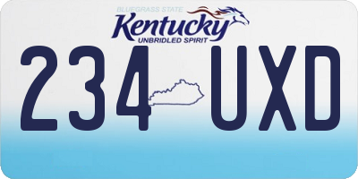 KY license plate 234UXD