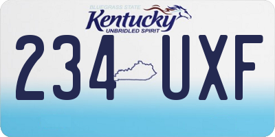 KY license plate 234UXF