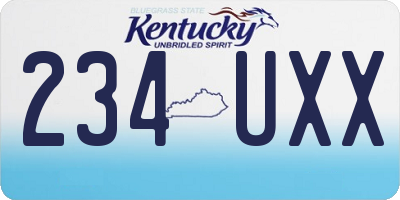 KY license plate 234UXX