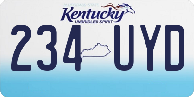 KY license plate 234UYD