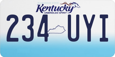 KY license plate 234UYI