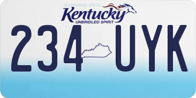 KY license plate 234UYK