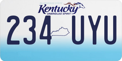 KY license plate 234UYU