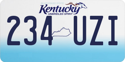 KY license plate 234UZI