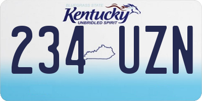 KY license plate 234UZN