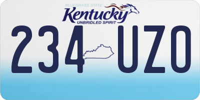 KY license plate 234UZO