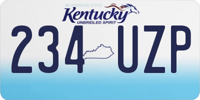 KY license plate 234UZP