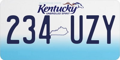 KY license plate 234UZY