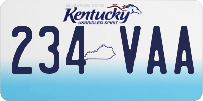 KY license plate 234VAA