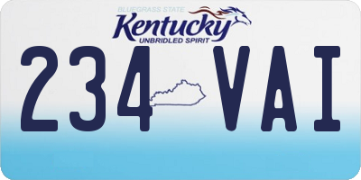 KY license plate 234VAI