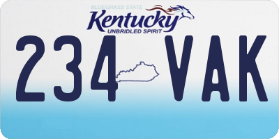 KY license plate 234VAK