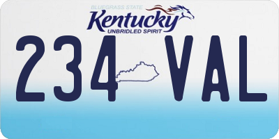 KY license plate 234VAL