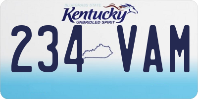 KY license plate 234VAM