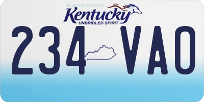 KY license plate 234VAO