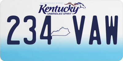 KY license plate 234VAW