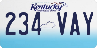KY license plate 234VAY