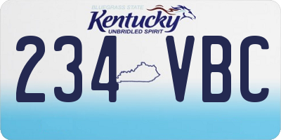 KY license plate 234VBC