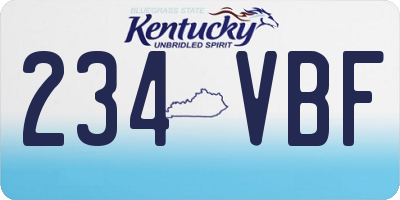 KY license plate 234VBF