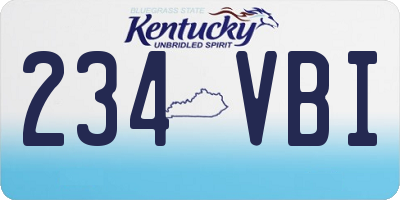 KY license plate 234VBI