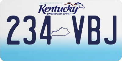 KY license plate 234VBJ