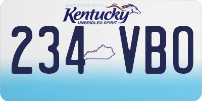 KY license plate 234VBO